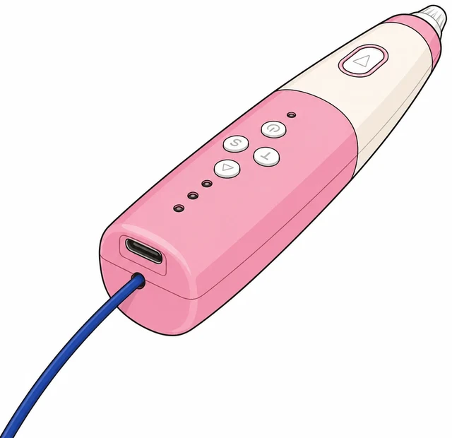 フィラメントを本体の後ろから差し込むイラスト
